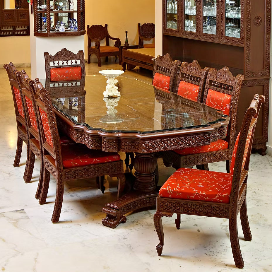 Rectangular Arc Corners 8 Seat Dining Table