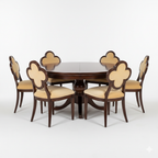 Flower shape chair Solid wood dining with 6 chairs.
