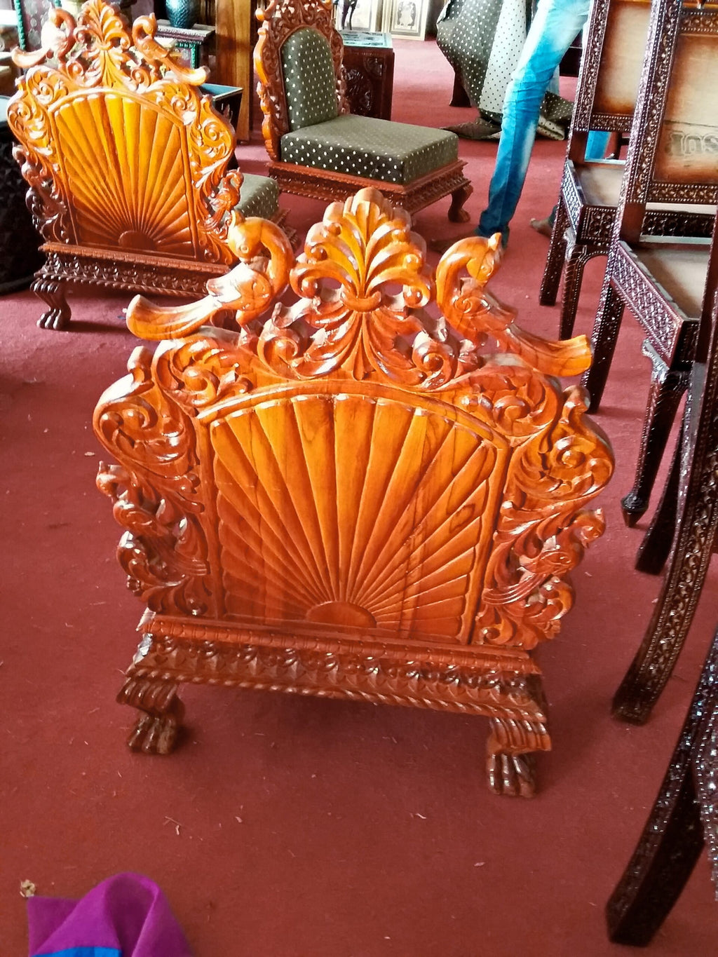 Pitha teak peacock chair