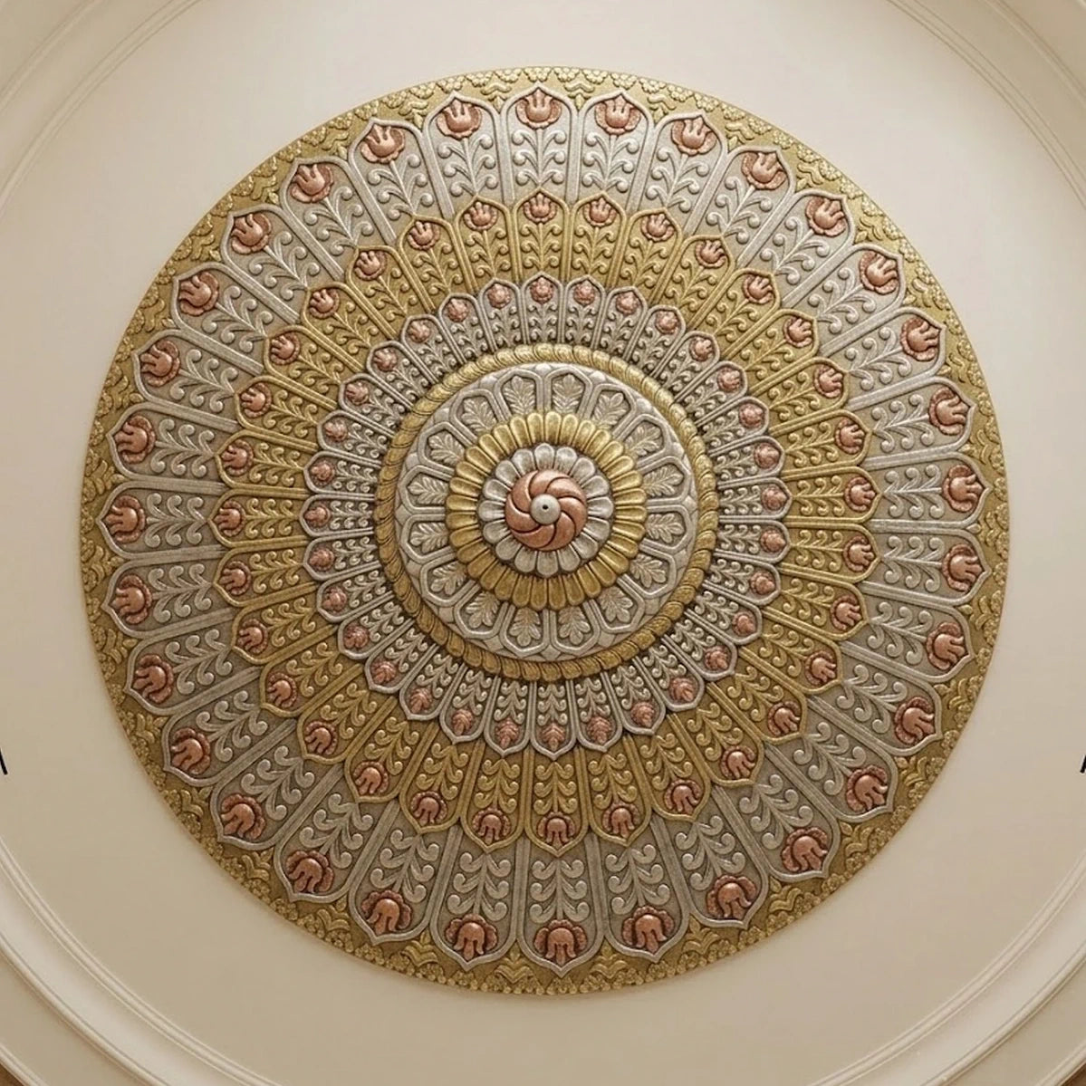Meta Mounted hand carved Ceiling panel