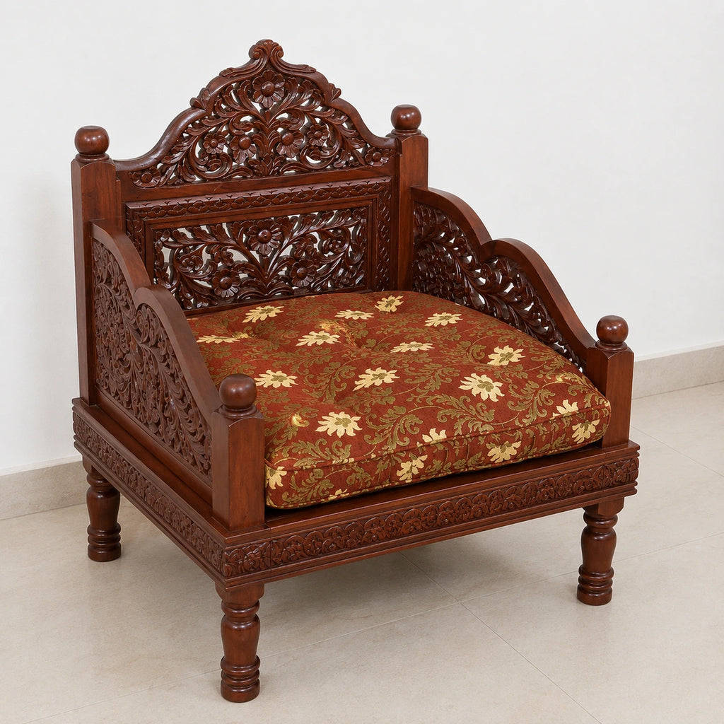 Mehrabi jaali teak traditional sofa