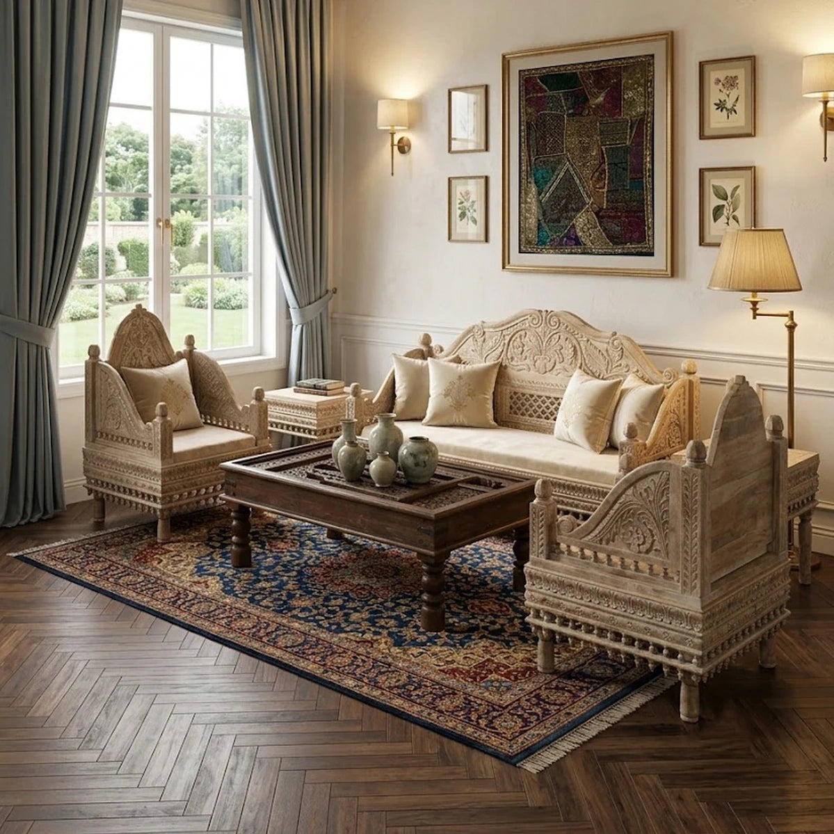 traditional carved sofa 0012