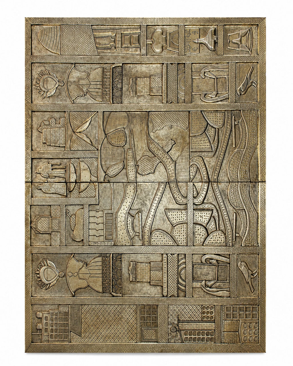 Handcrafted Brass Mounted Wall Panel