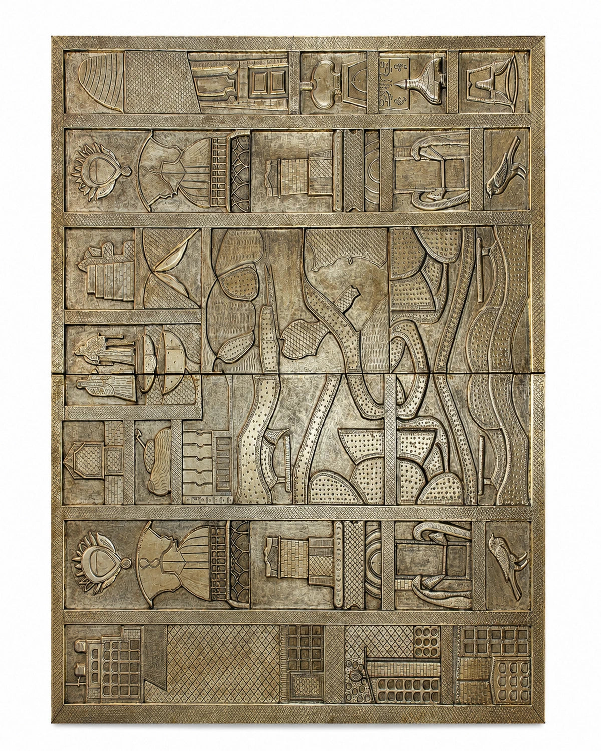 Handcrafted Brass Mounted Wall Panel