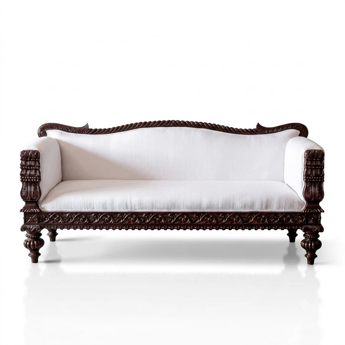Elegant Fine Carved Teak Couch