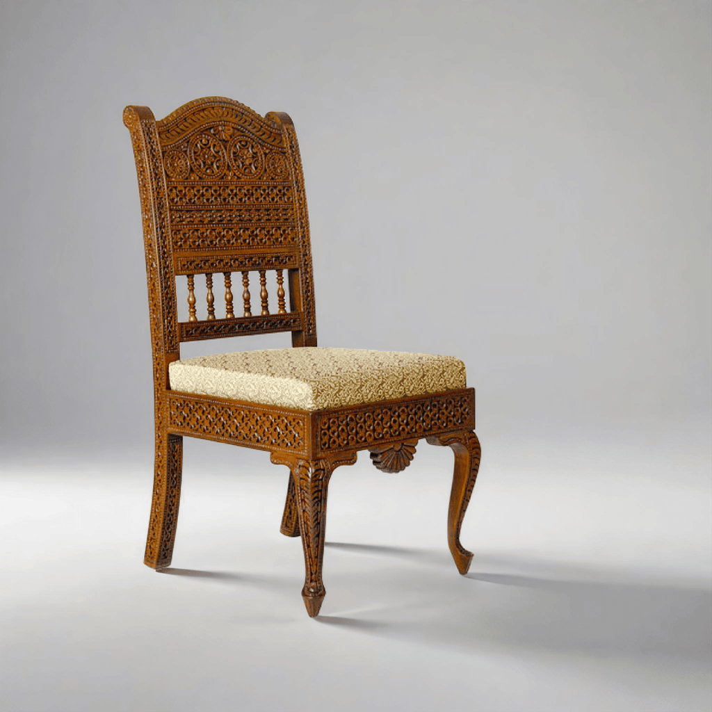Gloire Teak wood hand carved dining chair