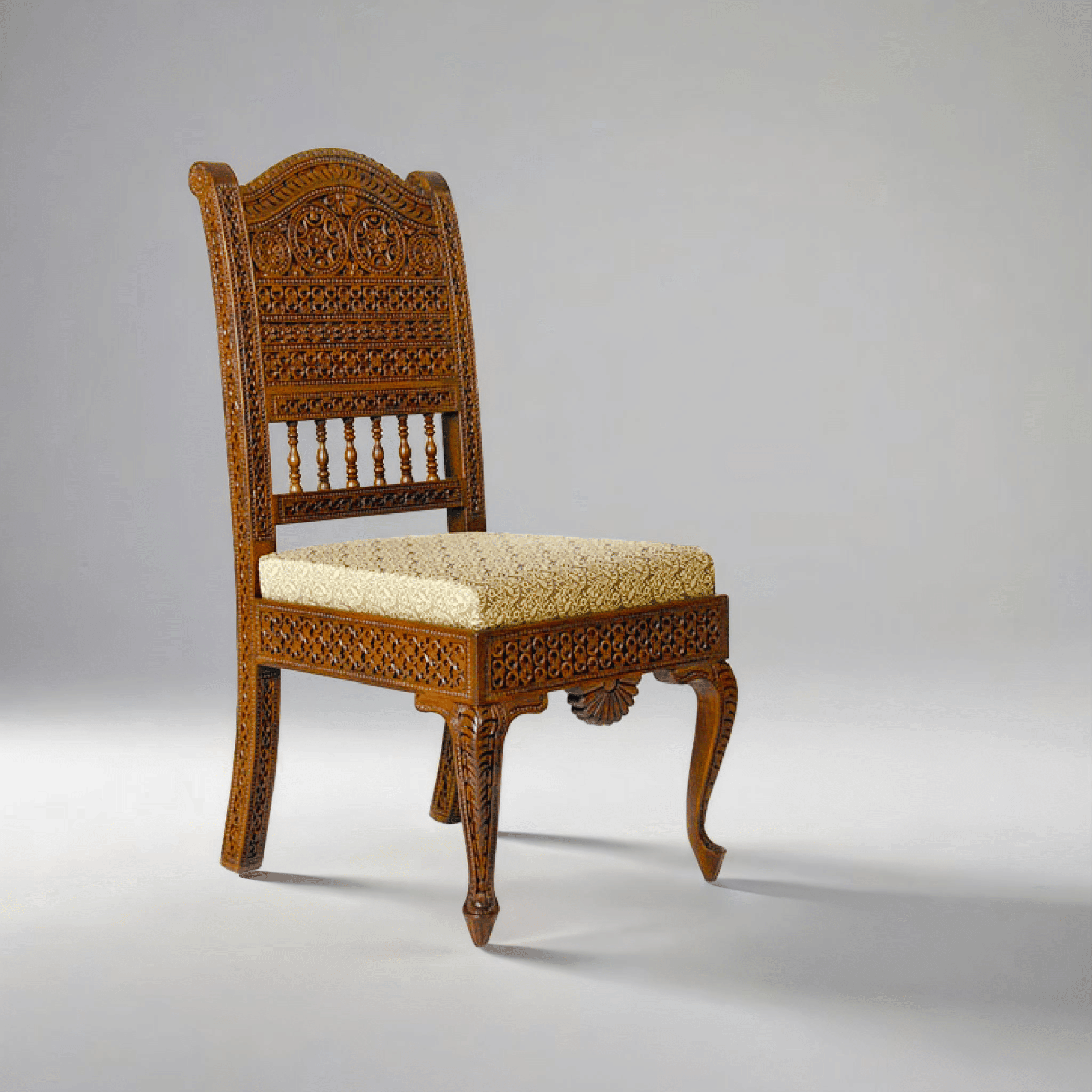 Gloire Teak wood hand carved dining chair
