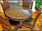 Teak Wood  Flower Shape Dining- 023