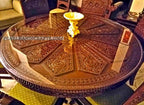 Teak Wood  Flower Shape Dining- 023