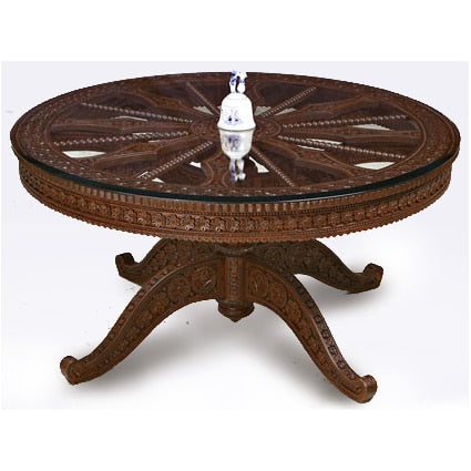 Carved Teak Table 008