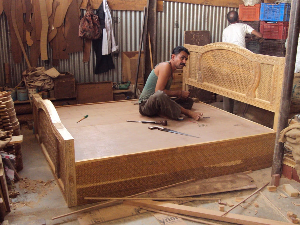 Carved Teak Bed 033