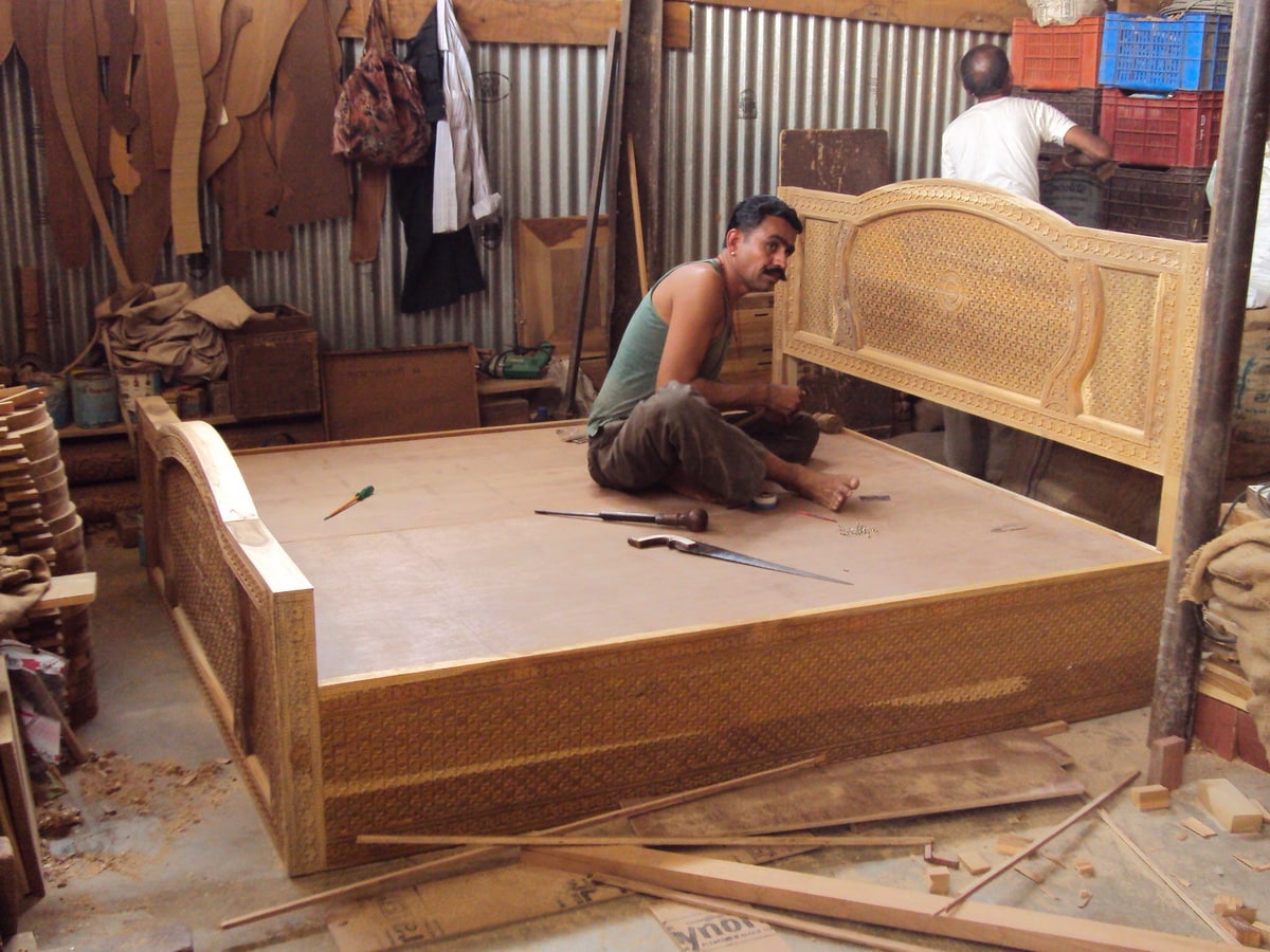 Carved Teak Bed 033