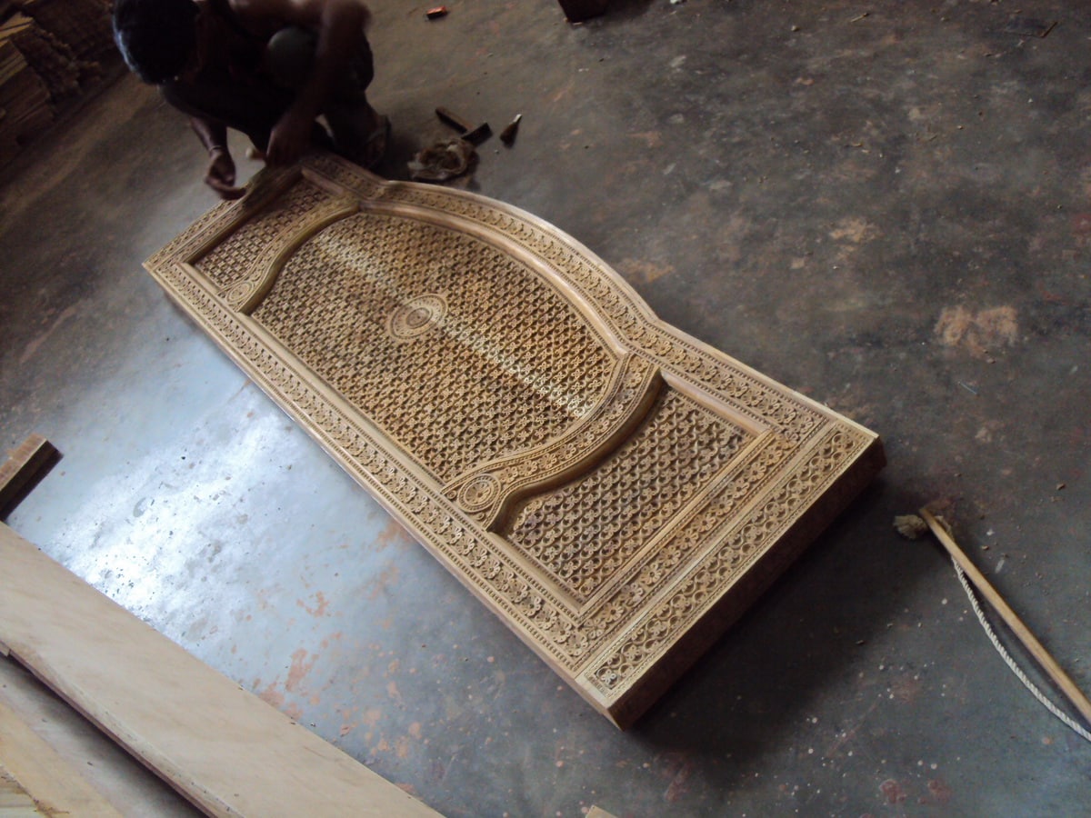 Carved Teak Bed 033