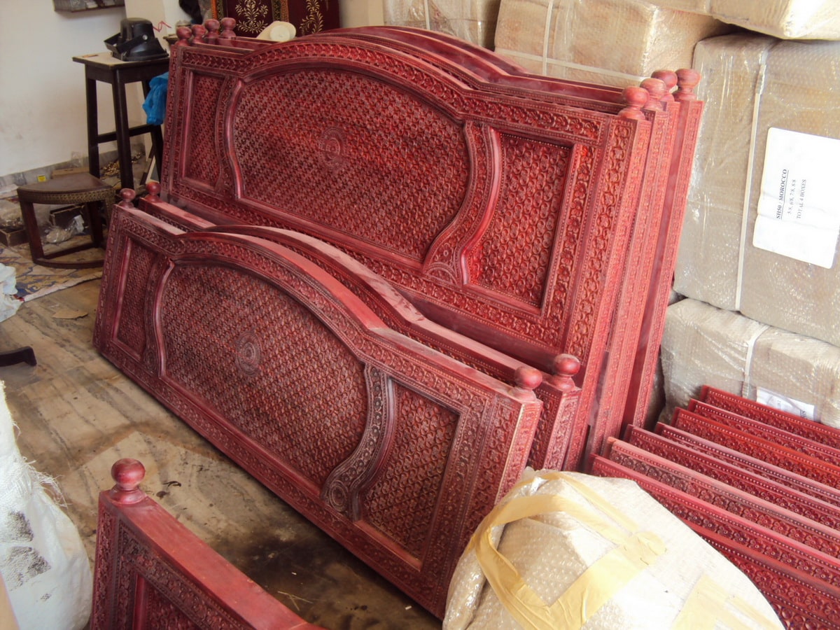 Carved Teak Bed 033