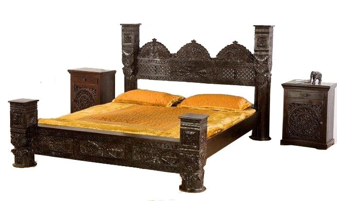 Traditional 3 Mehrab pillar BED 045