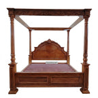 Canopy Bed with carved arced head.