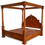 Canopy Bed with carved arced head.