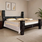 Solid Carved Pillar Bed