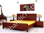 teak rectangular bed 002