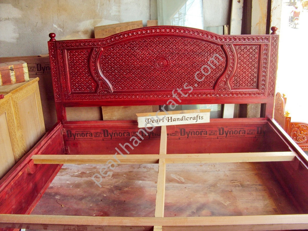 Carved Teak Bed 033