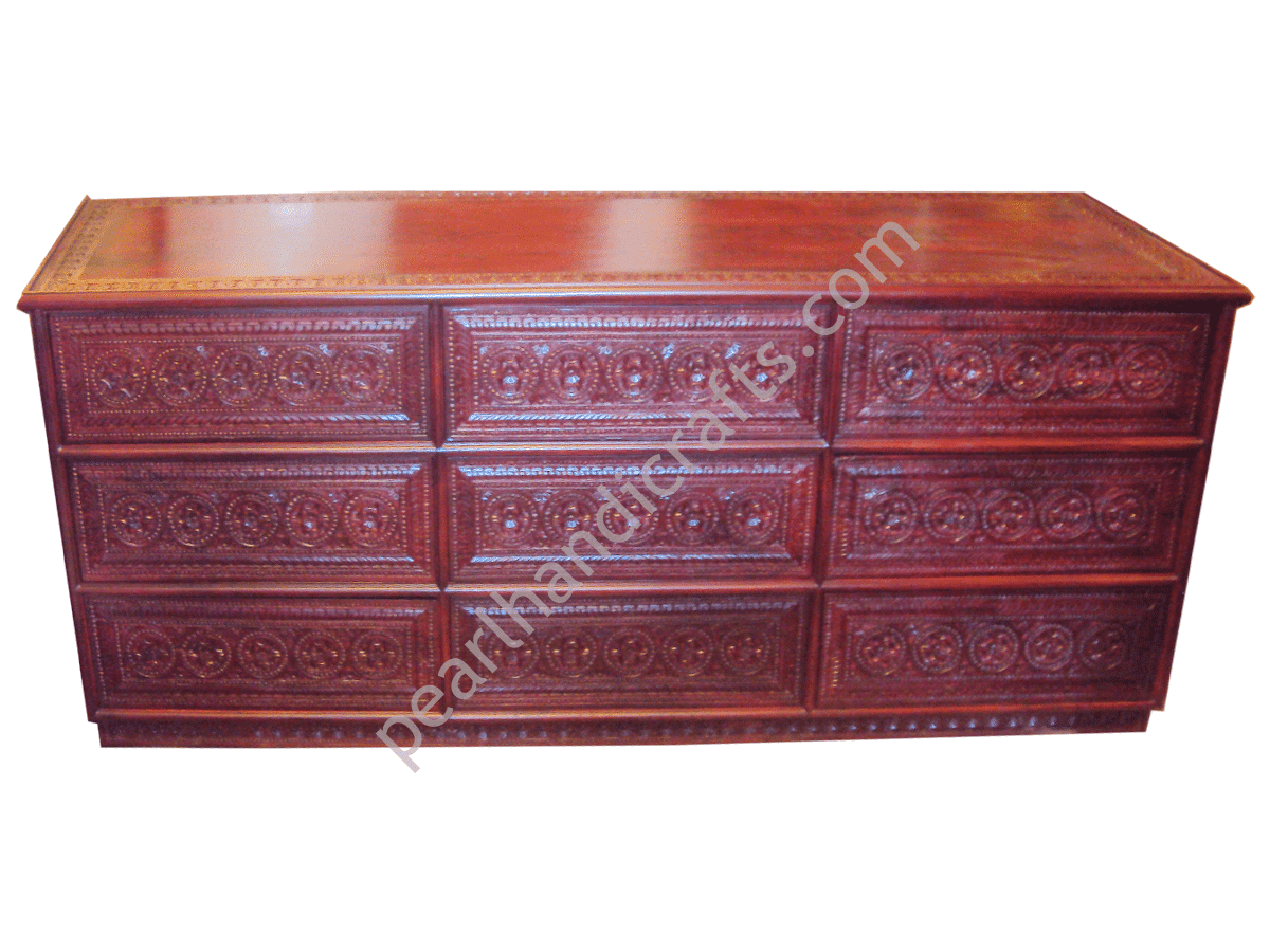 Carved Teak Bed 033
