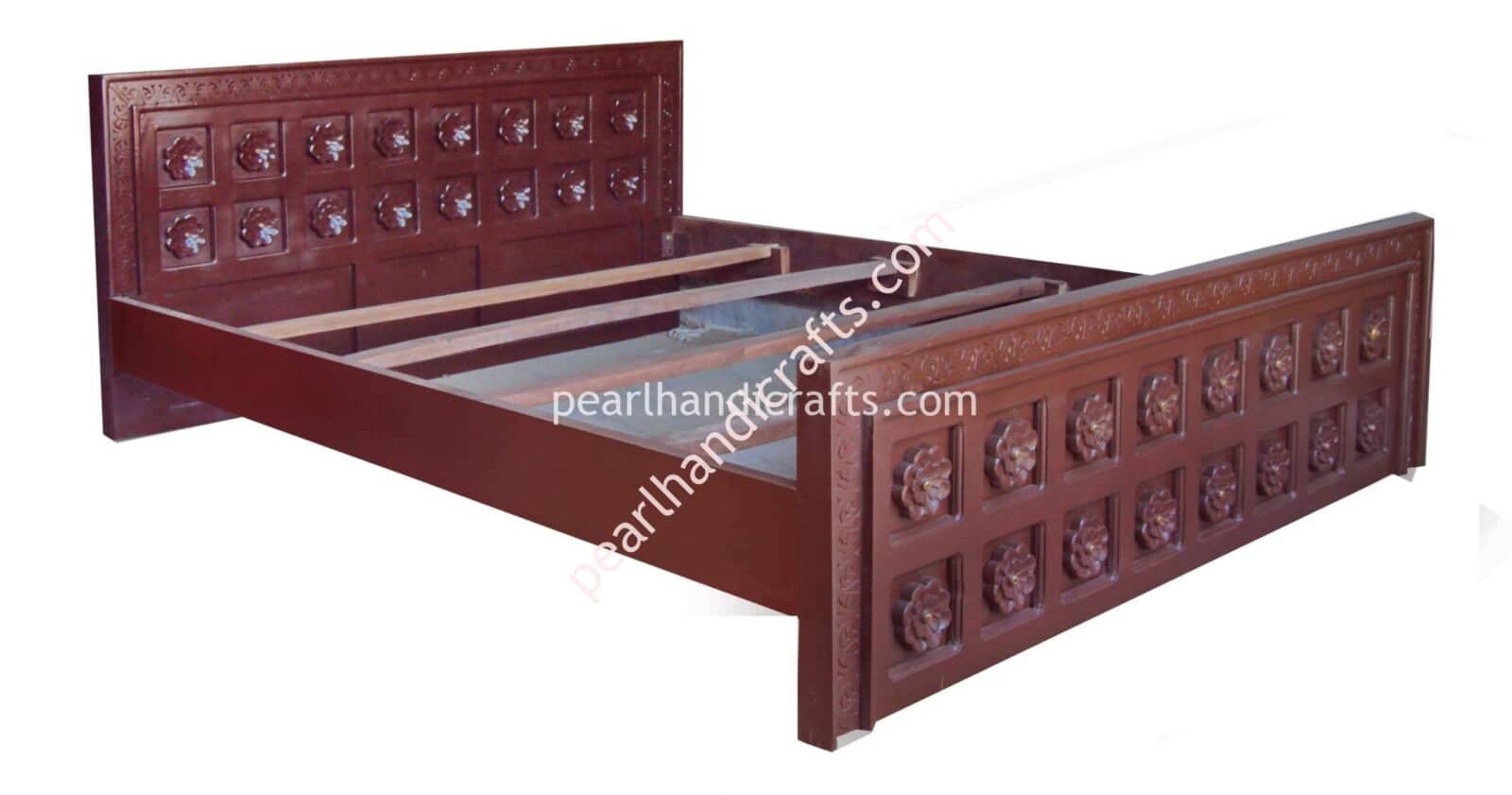 Flower Sheesham Bed