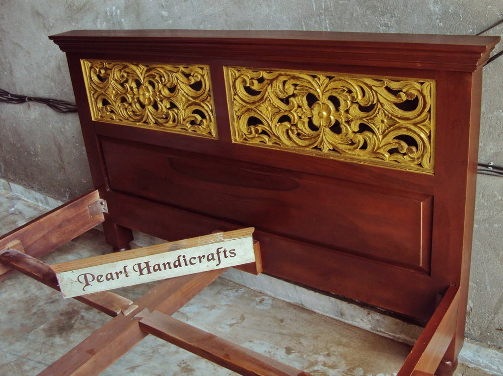 Golden Jaali Sheesham Bed