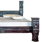 Solid Carved Pillar Bed