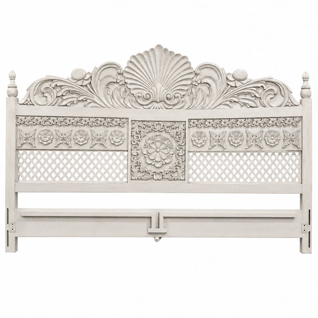 Heavy Carved Thick Pillar Bed 058