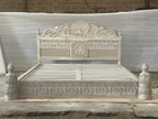Heavy Carved Thick Pillar Bed 058