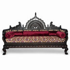 Handcrafted Teak Wood Maharaja Diwan Sofa Set