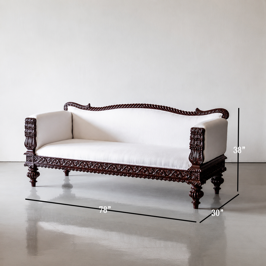 Elegant Fine Carved Teak Couch
