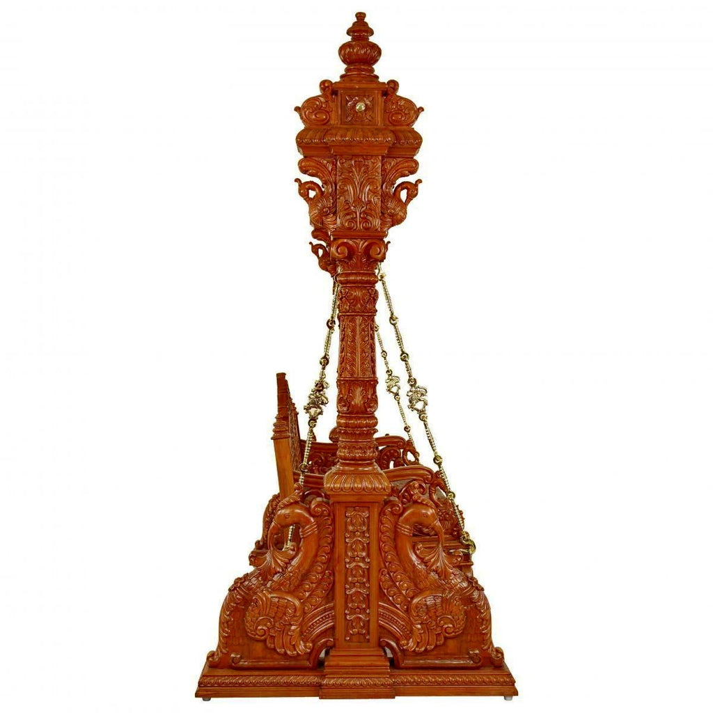 Double swan jaali seat teak swing