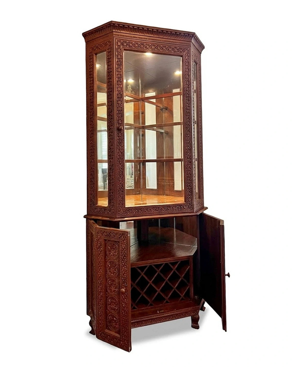Teak Blossom Crockery Cabinet