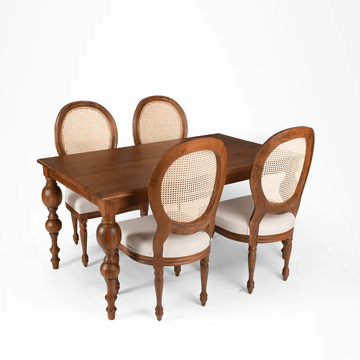 Gujrati rattan dining Table with 6 Chairs