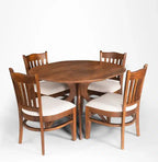 Oval shape Solid wood dining with 4 chairs.
