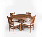 Oval shape Solid wood dining with 4 chairs.