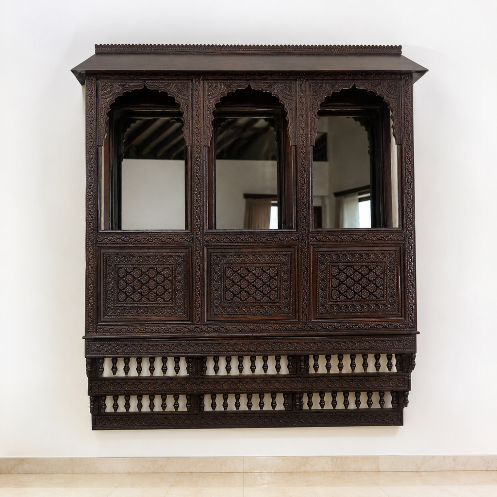 Rajwadi Craved Teak Jarokha