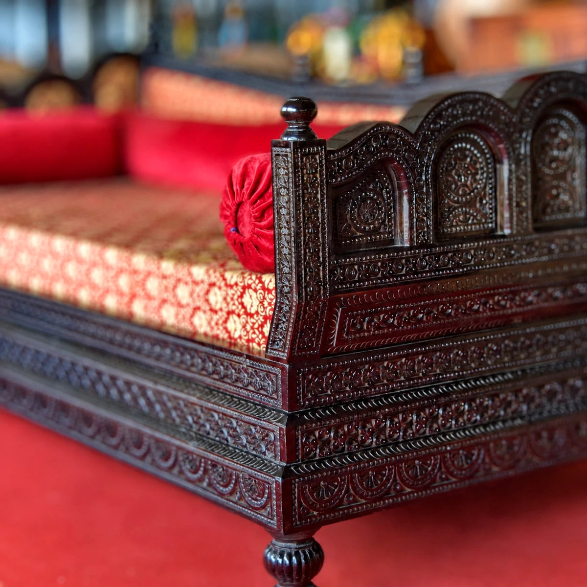 Marwadi Maharaja Hand carved teak Sofa CRVSF003