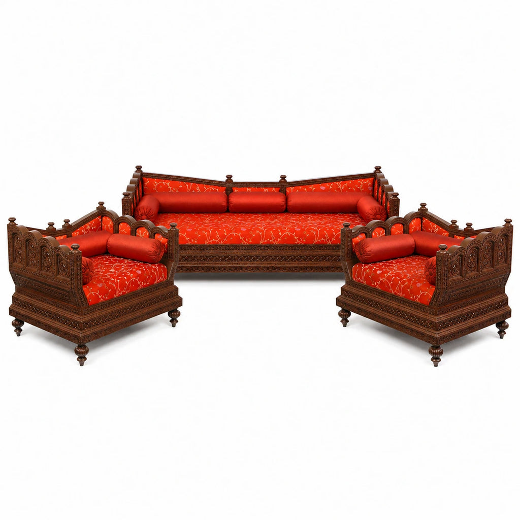 Marwadi Maharaja Hand carved teak Sofa CRVSF003