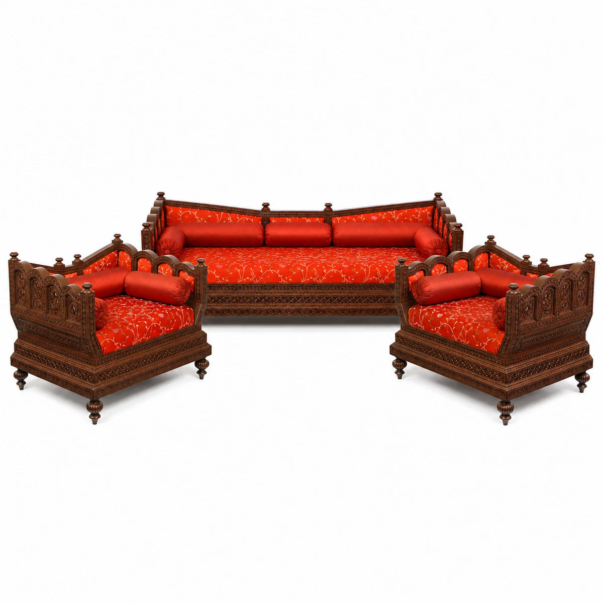 Marwadi Maharaja Hand carved teak Sofa CRVSF003