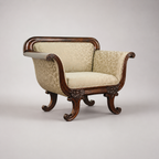 Elegant lobby teak wood sofa