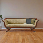 Elegant lobby teak wood sofa