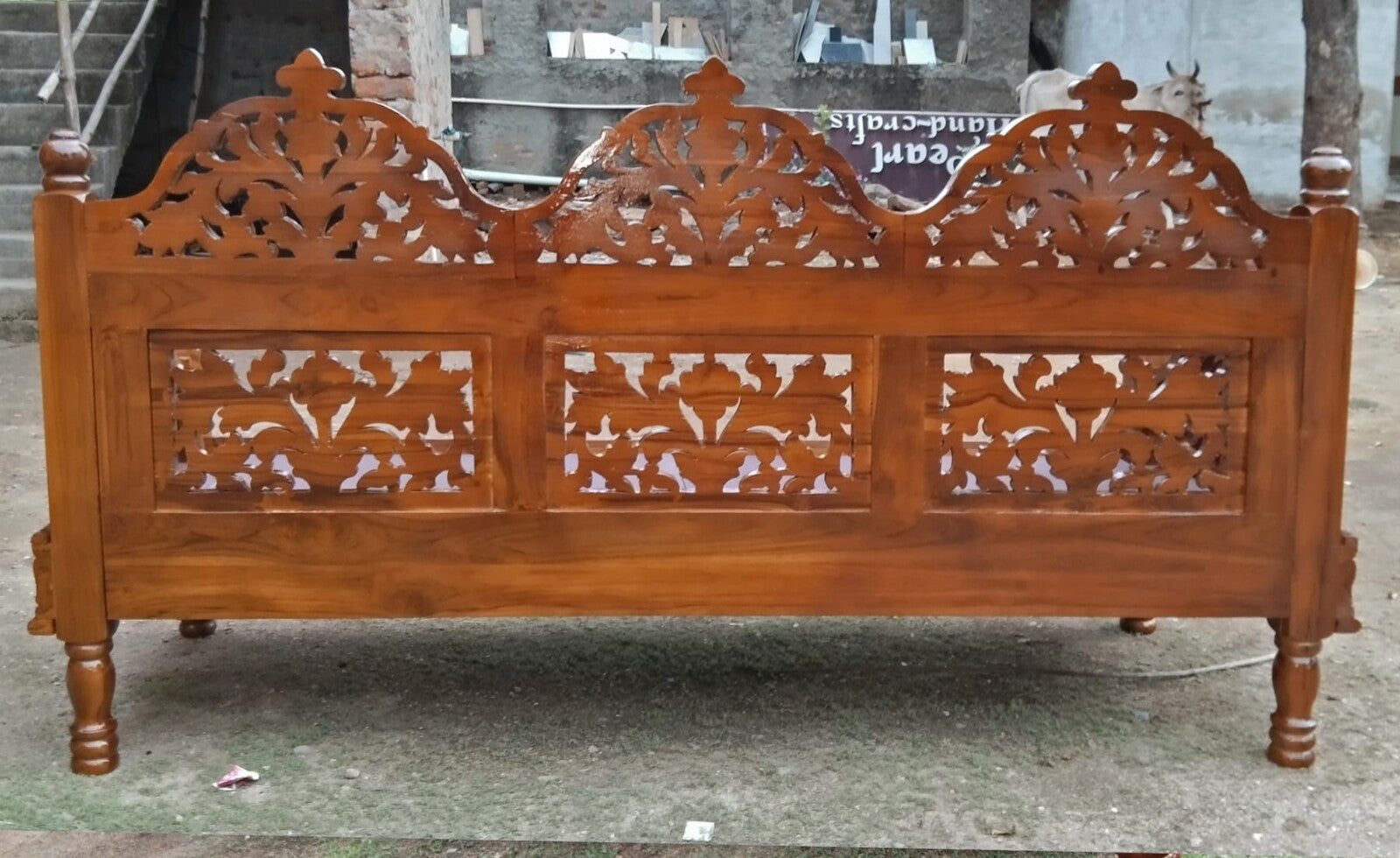 Mehrabi jaali teak traditional sofa