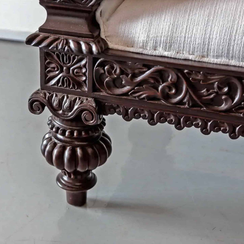 Elegant Fine Carved Teak Couch