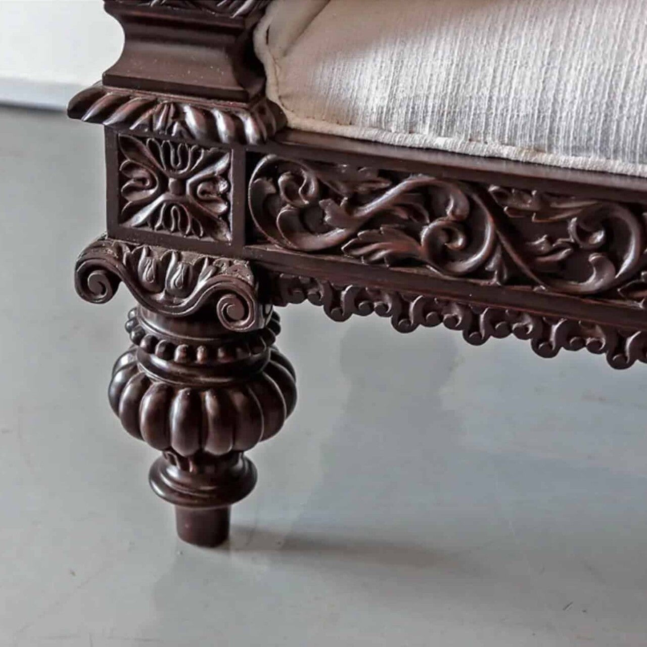 Elegant Fine Carved Teak Couch