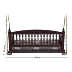 Hand-Carved Teak Wood Swing with Canopy & Brass Chains SW067