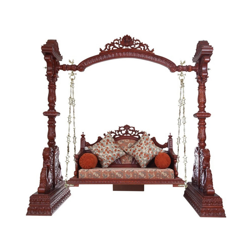 Round Neck Peacock Teak Swing