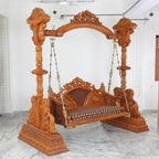 Round Neck Peacock Teak Swing