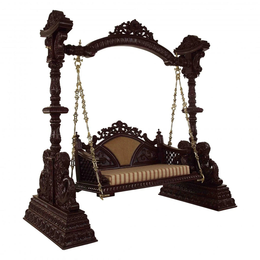 Round Neck Peacock Teak Swing